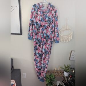 Breakfast in Bed Cozy Plushy Floral Overalls